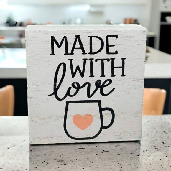 No brand / Not sure Other - Farmhouse Mini Tiered Tray Sign Free Standing Bakery Kitchen Home Decor Love